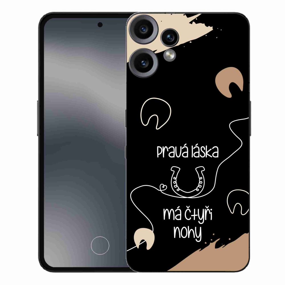 Gelový kryt mmCase na Nothing CMF Phone 2 Pro - koňský motiv černé pozadí