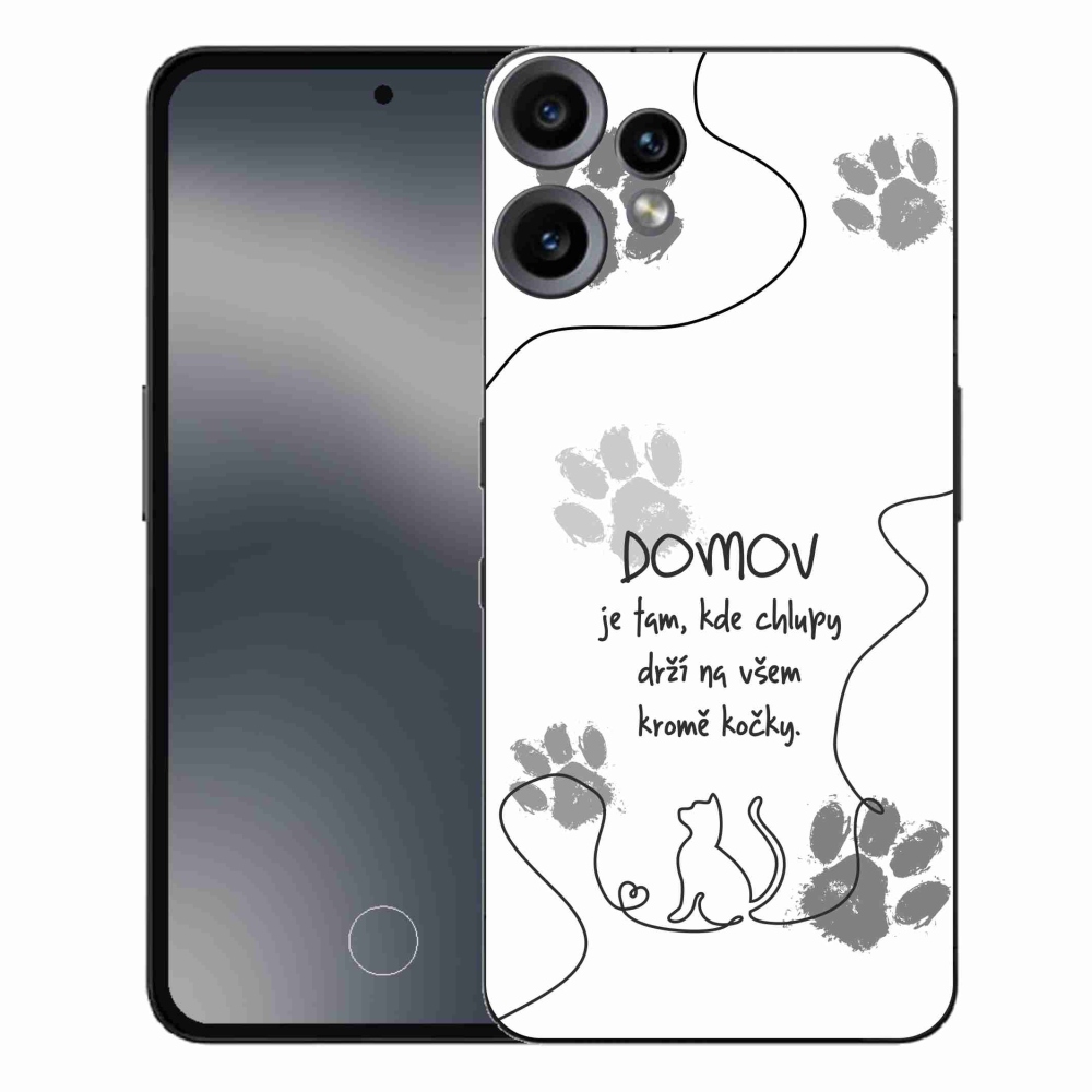 Gelový kryt mmCase na Nothing CMF Phone 2 Pro - kočičí motiv bílé pozadí