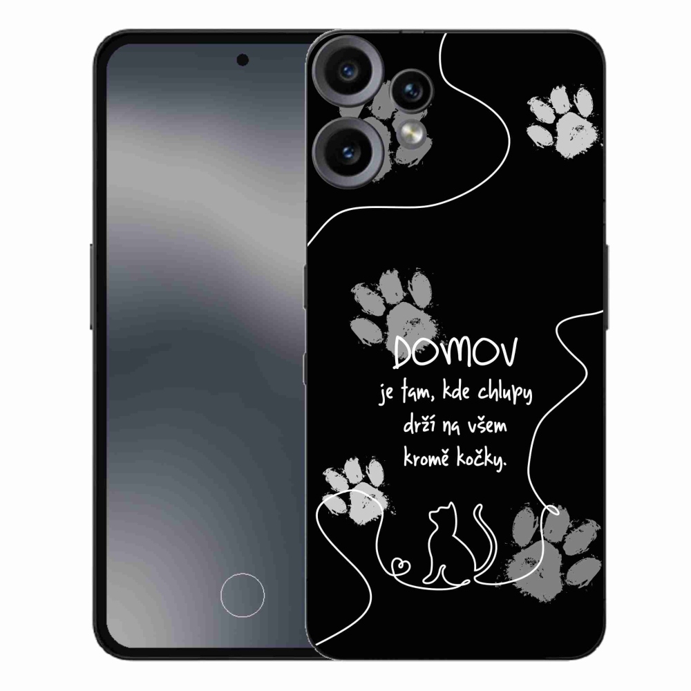 Gelový kryt mmCase na Nothing CMF Phone 2 Pro - kočičí motiv černé pozadí