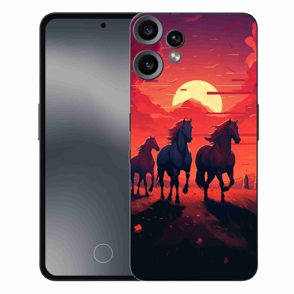 Gelový kryt mmCase na Nothing CMF Phone 2 Pro - koně a západ slunce