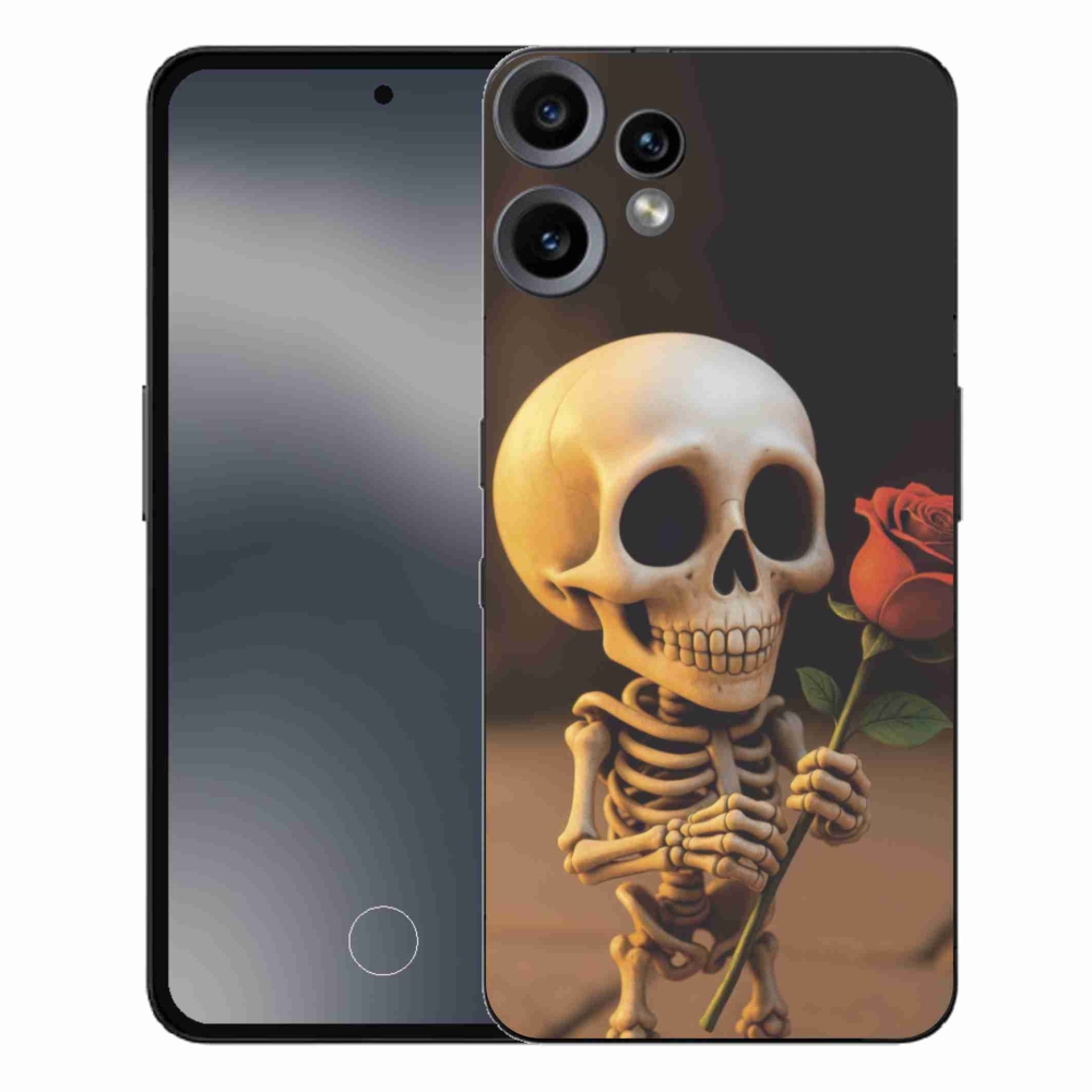 Gelový kryt mmCase na Nothing CMF Phone 2 Pro - kostlivec s růží