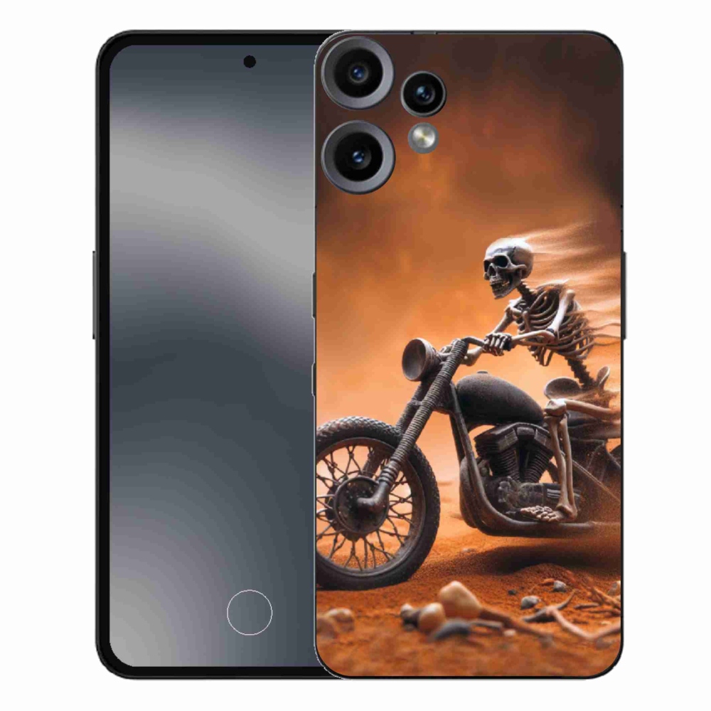 Gelový kryt mmCase na Nothing CMF Phone 2 Pro - kostra na motorce