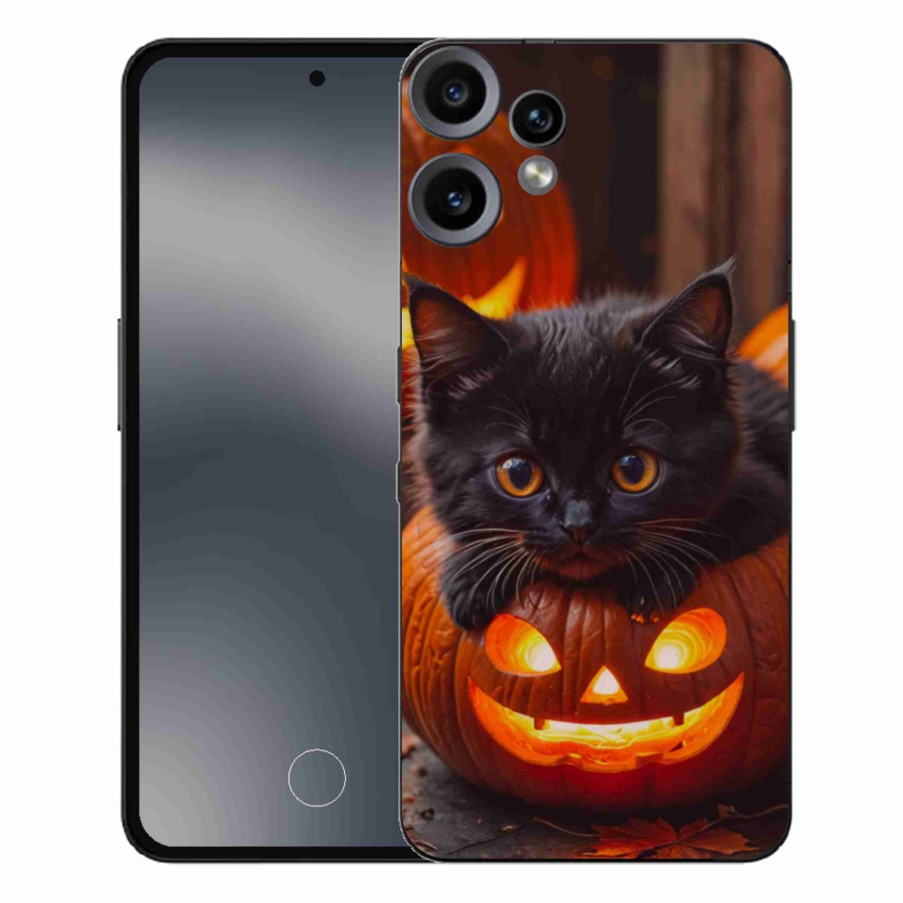 Gelový kryt mmCase na Nothing CMF Phone 2 Pro - kotě a dýně