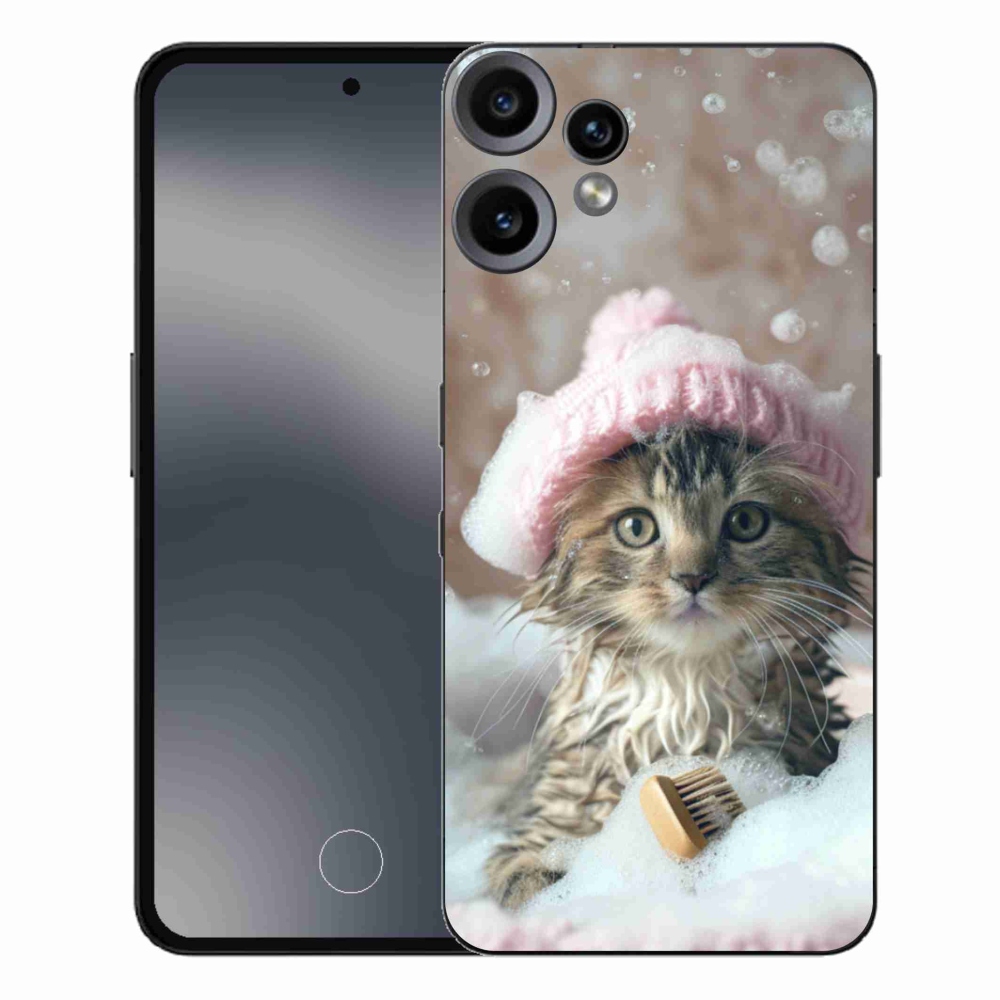 Gelový kryt mmCase na Nothing CMF Phone 2 Pro - kotě a koupel