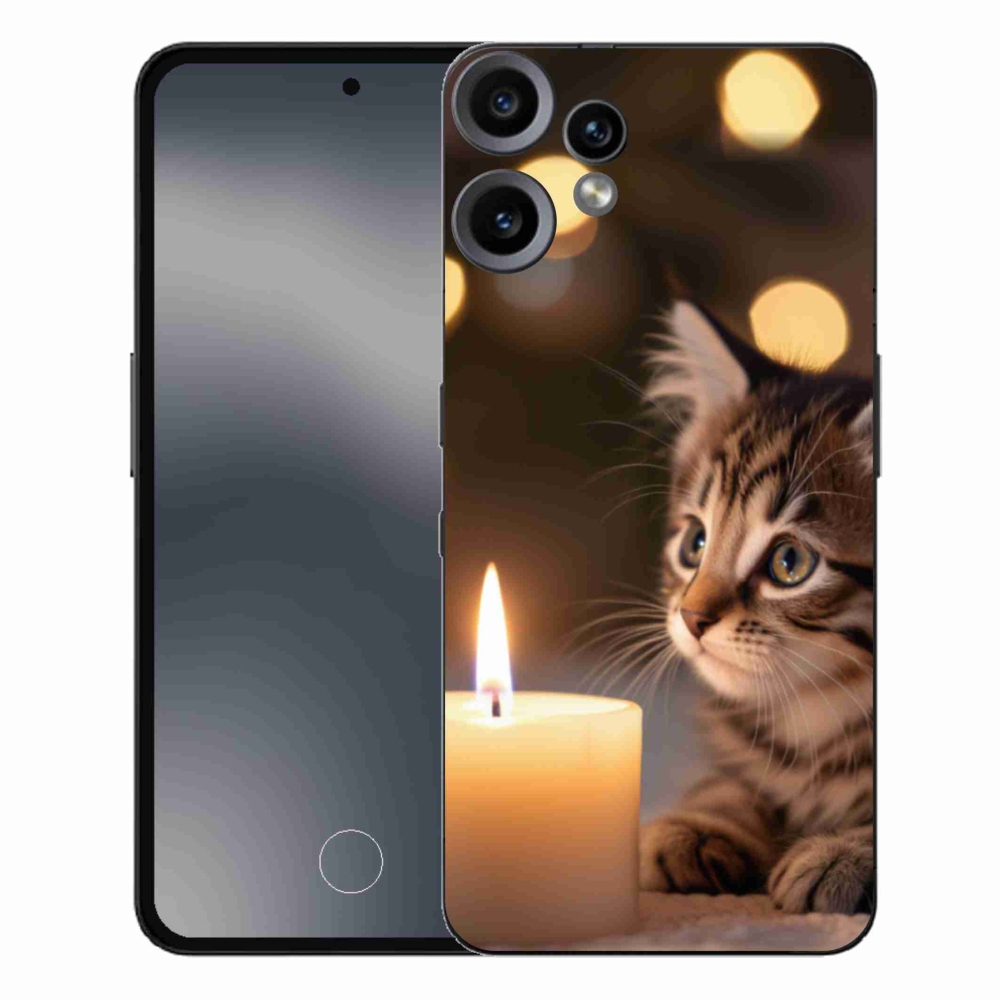 Gelový kryt mmCase na Nothing CMF Phone 2 Pro - kotě a svíčka