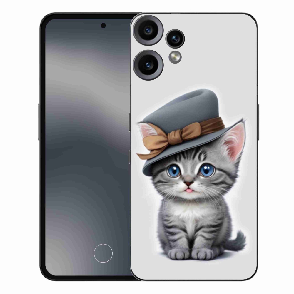 Gelový kryt mmCase na Nothing CMF Phone 2 Pro - kotě s kloboukem