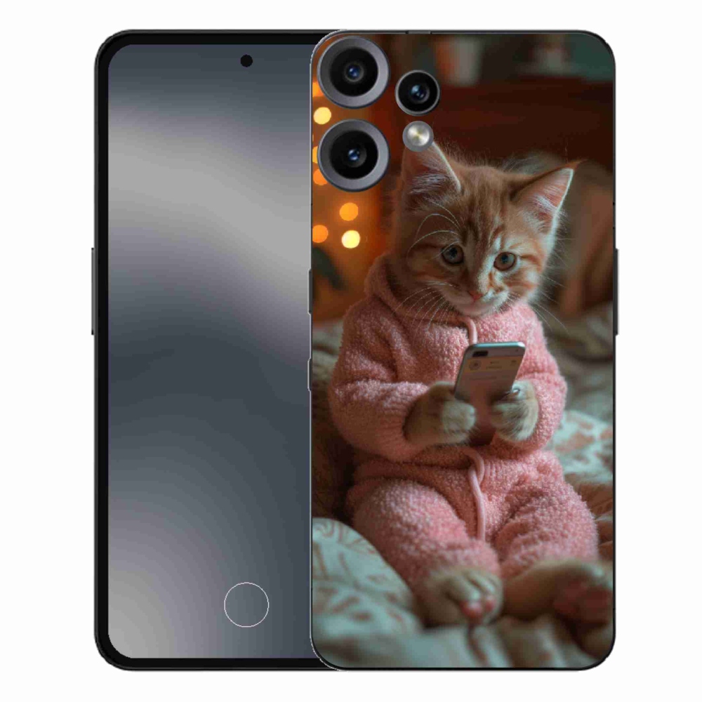 Gelový kryt mmCase na Nothing CMF Phone 2 Pro - kotě s mobilem