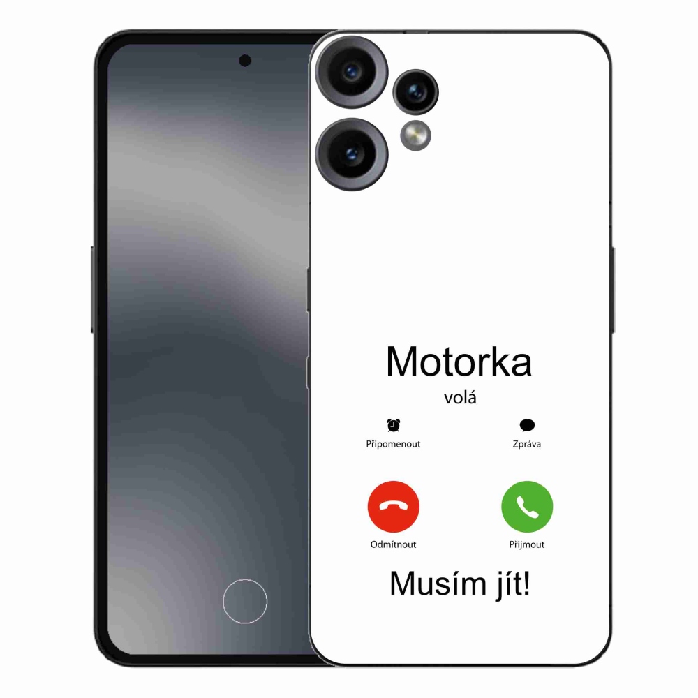 Gelový kryt mmCase na Nothing CMF Phone 2 Pro - motorka volá bílé pozadí