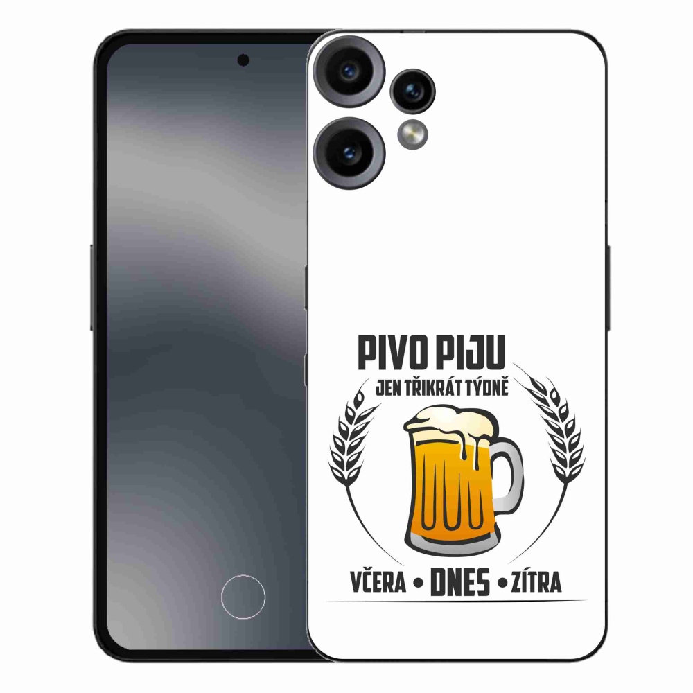 Gelový kryt mmCase na Nothing CMF Phone 2 Pro - pivní motiv bílé pozadí