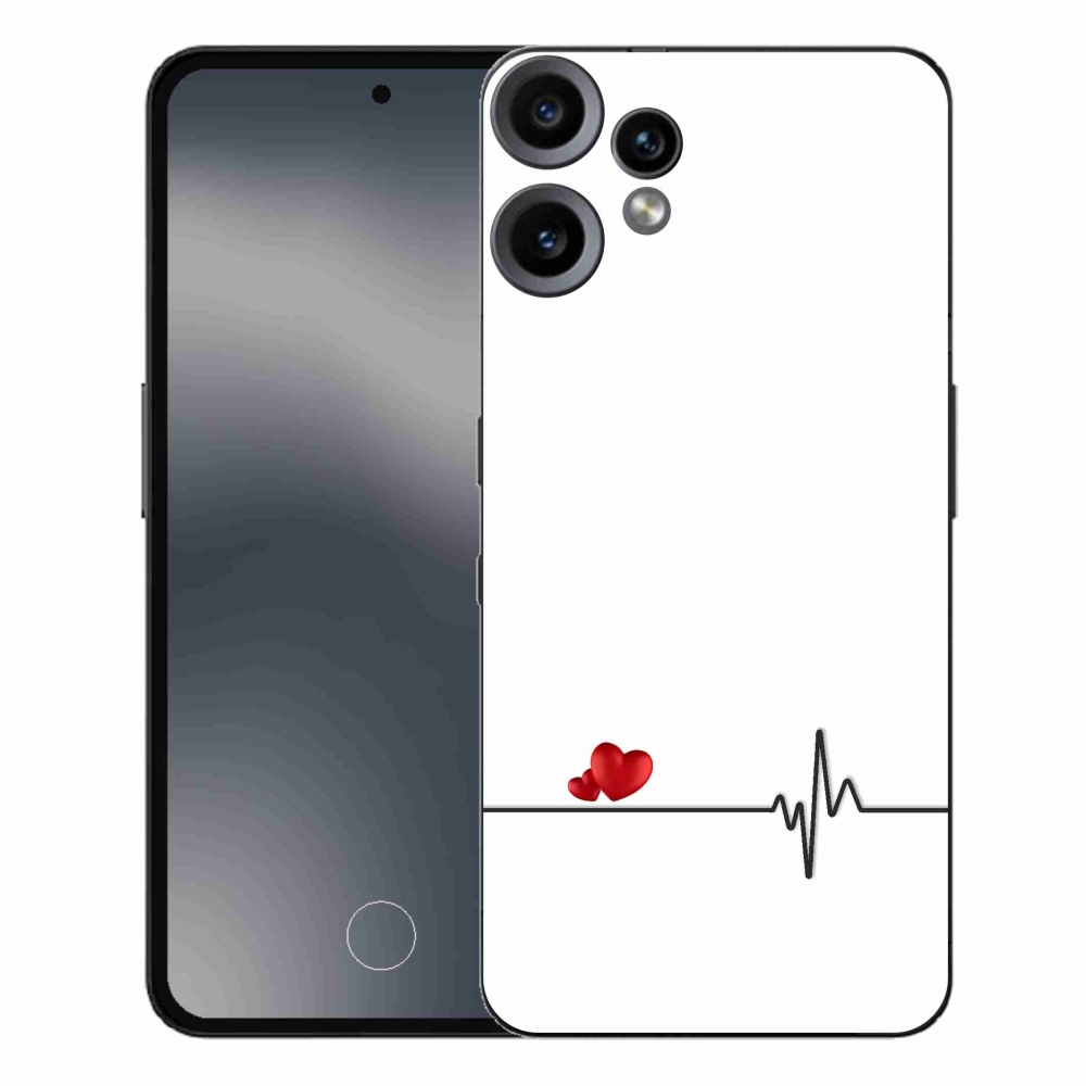 Gelový kryt mmCase na Nothing CMF Phone 2 Pro - srdce a tep bílé pozadí