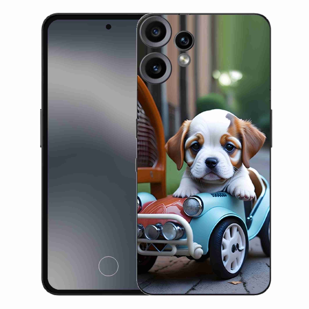 Gelový kryt mmCase na Nothing CMF Phone 2 Pro - štěně v retro autě