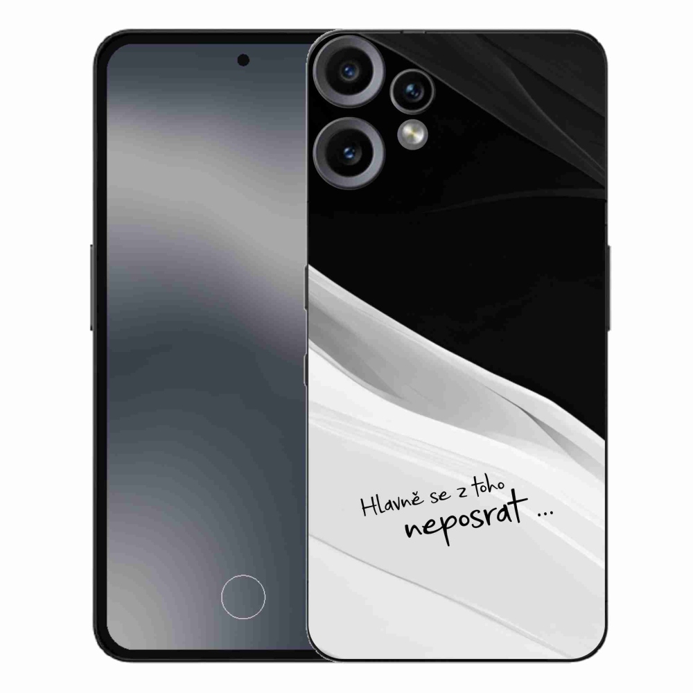 Gelový kryt mmCase na Nothing CMF Phone 2 Pro - vtipný text 13 bíločerné pozadí