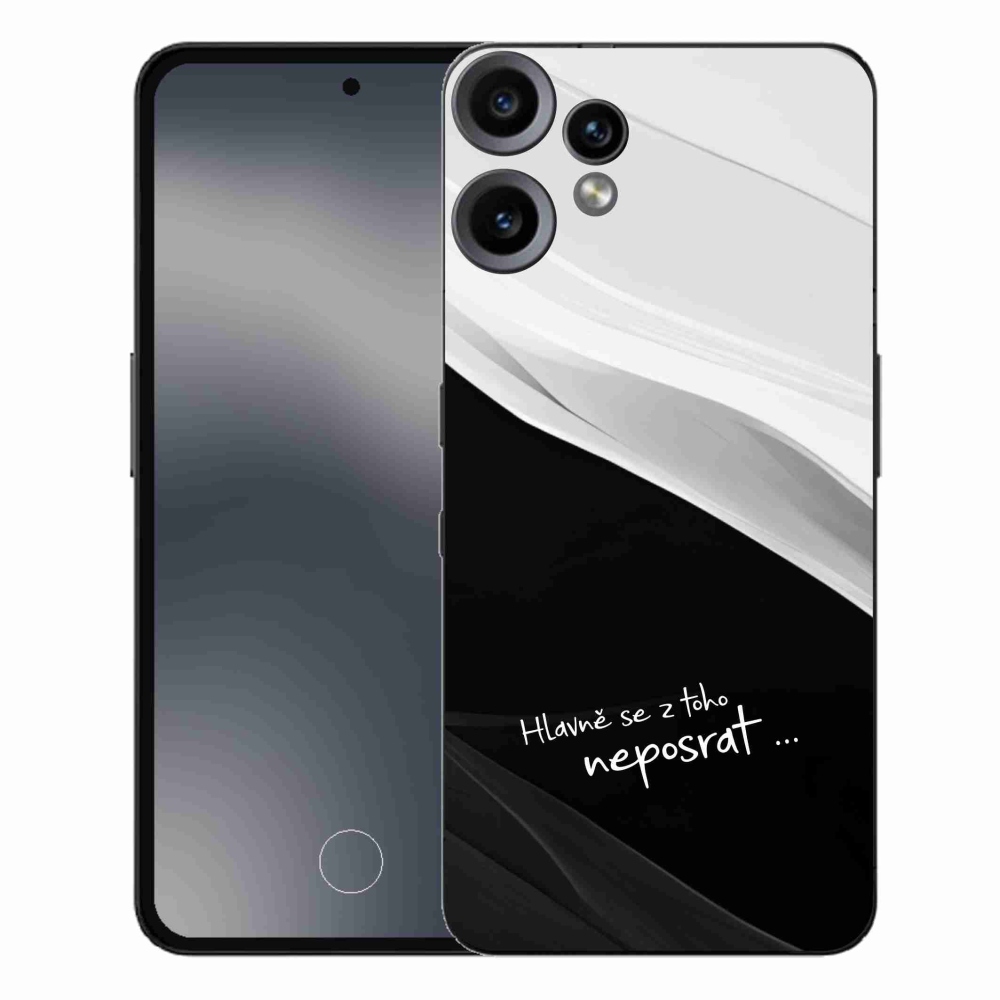 Gelový kryt mmCase na Nothing CMF Phone 2 Pro - vtipný text 13 černobílé pozadí