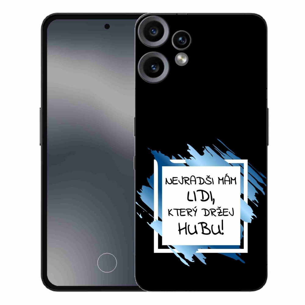 Gelový kryt mmCase na Nothing CMF Phone 2 Pro - vtipný text 7 bíločerné pozadí
