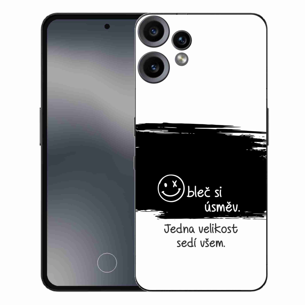 Gelový kryt mmCase na Nothing CMF Phone 2 Pro - vtipný text 8 černobílé pozadí