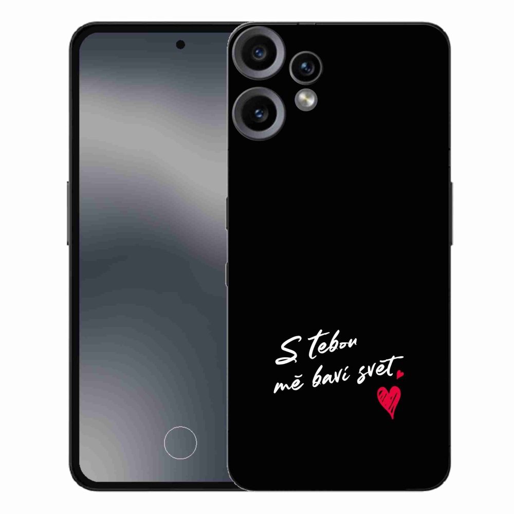 Gelový kryt mmCase na Nothing CMF Phone 2 Pro - zamilovaný text 1 černé pozadí