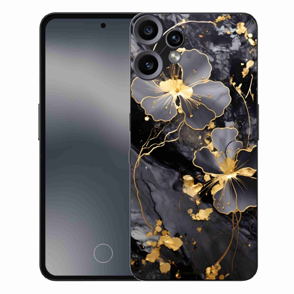 Gelový kryt mmCase na Nothing CMF Phone 2 Pro - zlaté květy