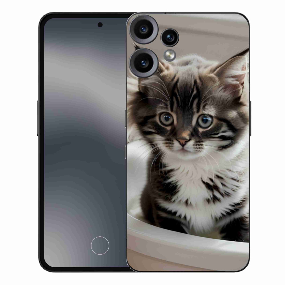 Gelový kryt mmCase na Nothing CMF Phone 2 Pro - zvědavé kotě