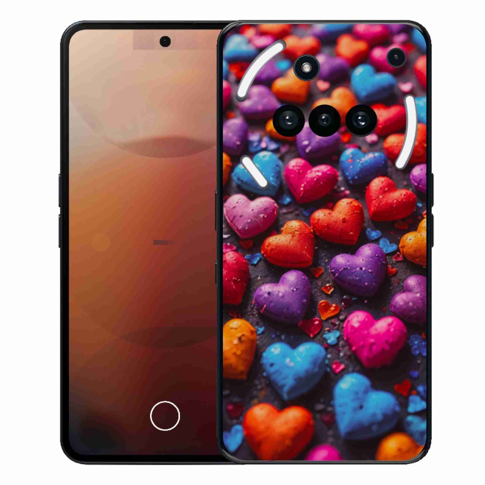 Gelový kryt mmCase na Nothing Phone (3a) - barevná srdce