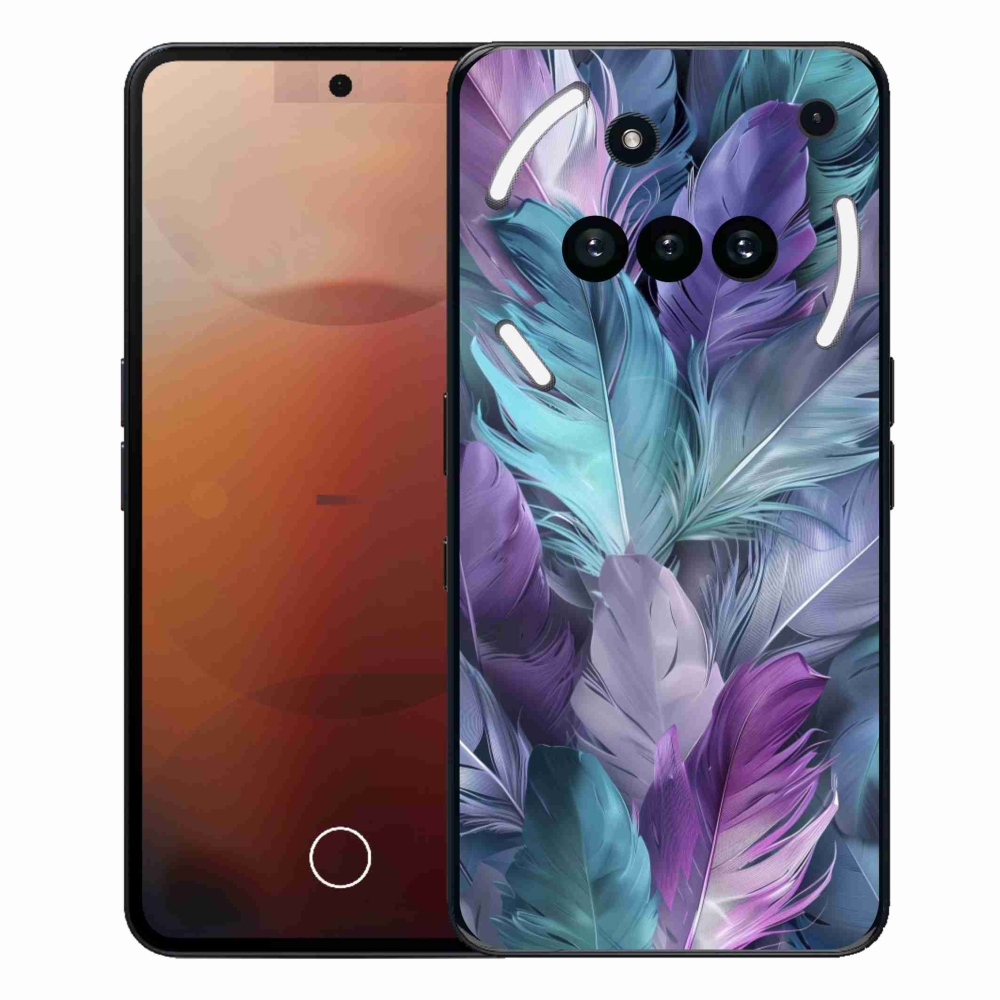 Gelový kryt mmCase na Nothing Phone (3a) - barevné peří 2
