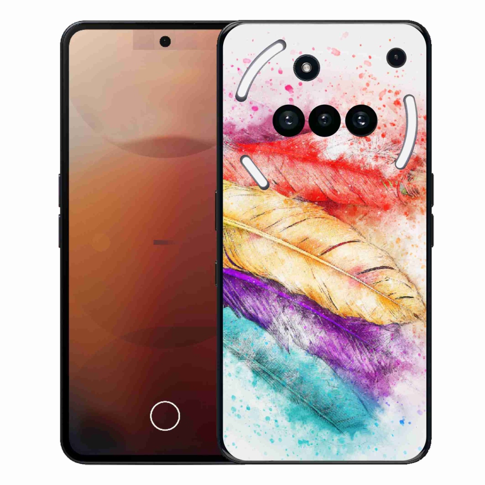 Gelový kryt mmCase na Nothing Phone (3a) - barevné peří