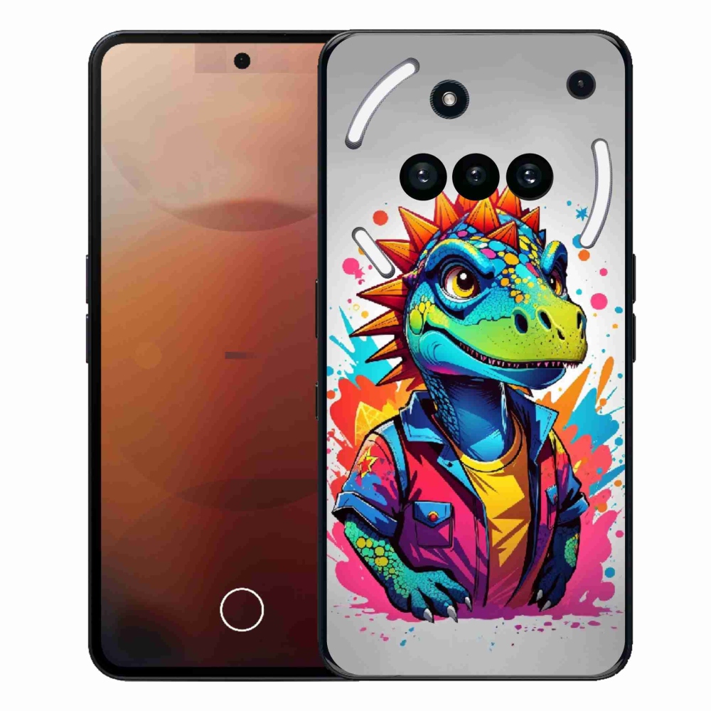 Gelový kryt mmCase na Nothing Phone (3a) - barevný dinosaurus