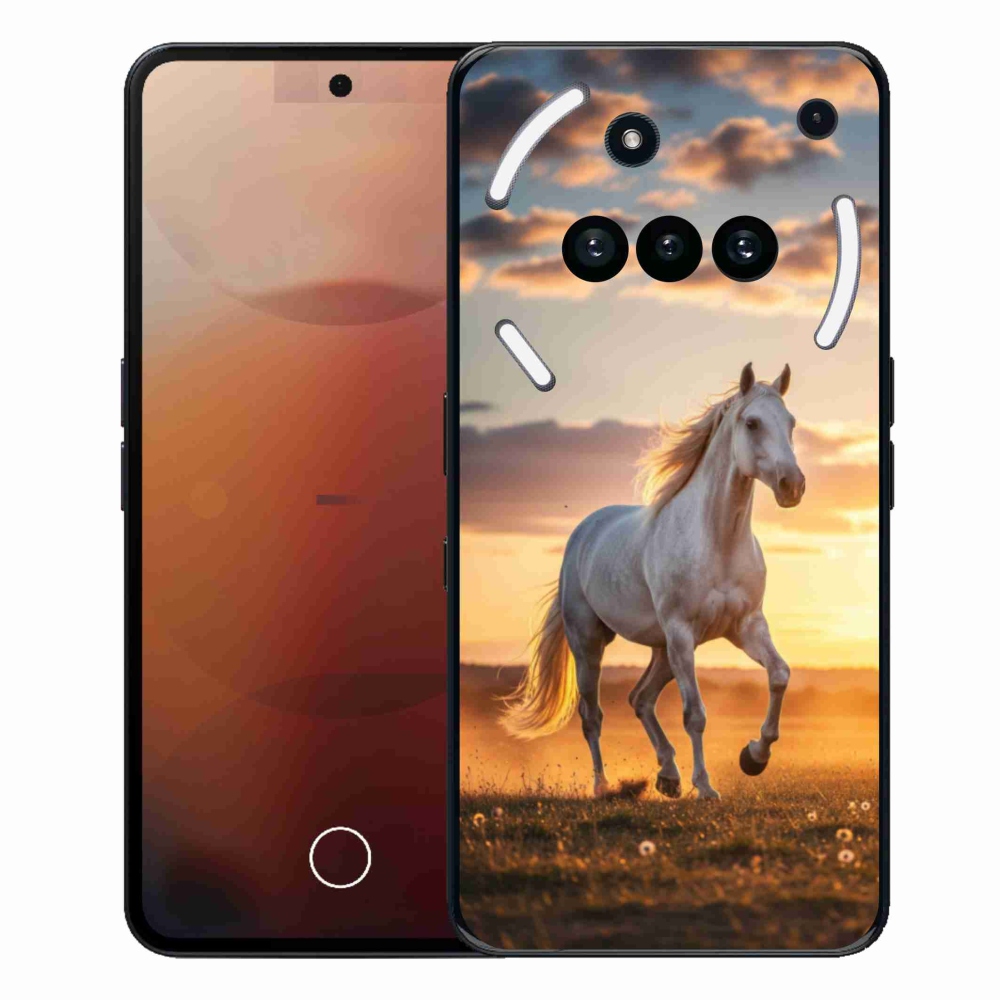 Gelový kryt mmCase na Nothing Phone (3a) - běžící bílý kůň 2