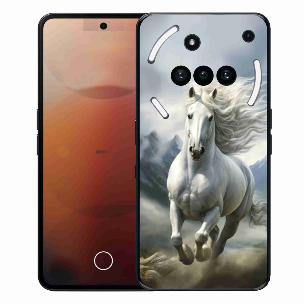 Gelový kryt mmCase na Nothing Phone (3a) - běžící bílý kůň 3