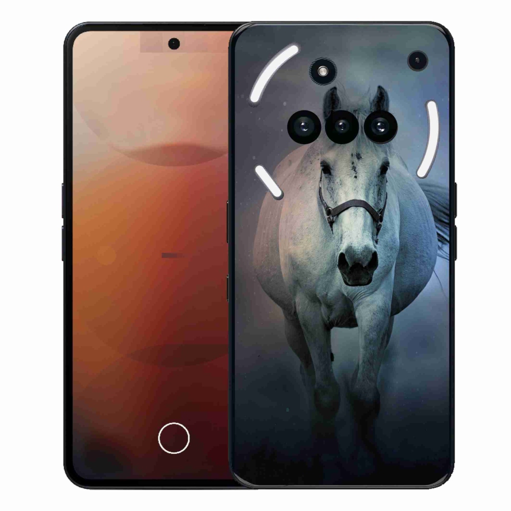 Gelový kryt mmCase na Nothing Phone (3a) - běžící bílý kůň