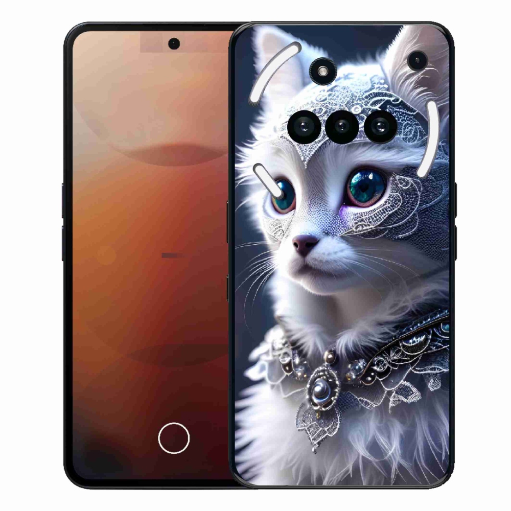 Gelový kryt mmCase na Nothing Phone (3a) - bílá kočka