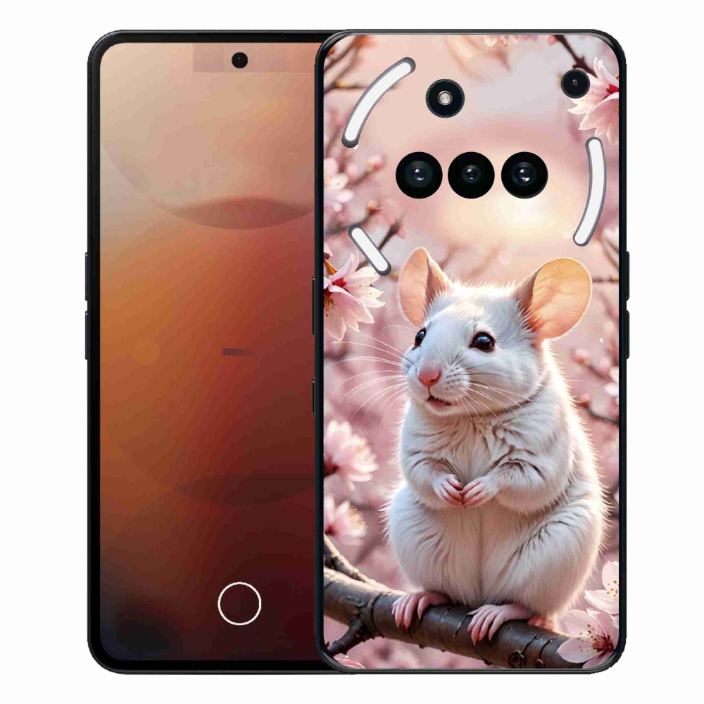 Gelový kryt mmCase na Nothing Phone (3a) - bílá myš na větvi