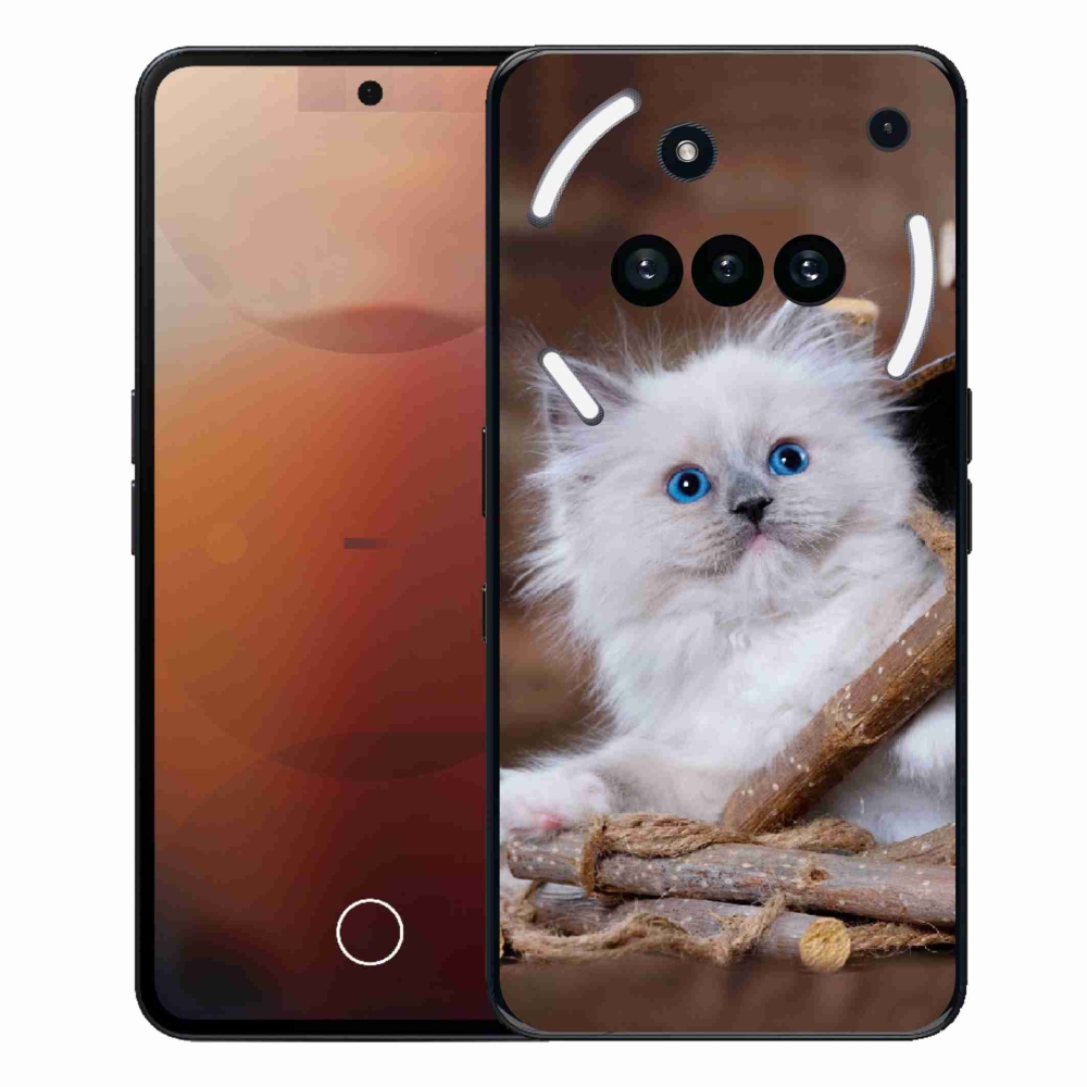 Gelový kryt mmCase na Nothing Phone (3a) - bílé kotě