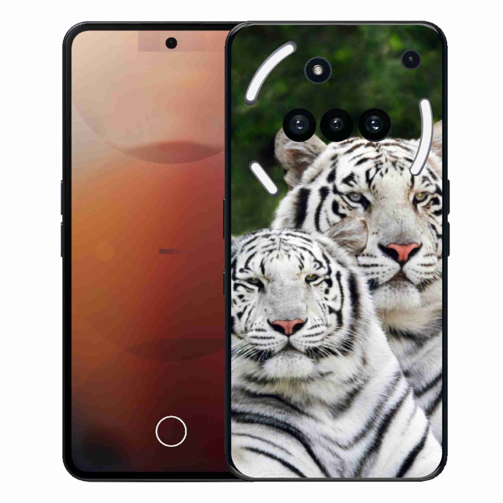Gelový kryt mmCase na Nothing Phone (3a) - bílí tygři