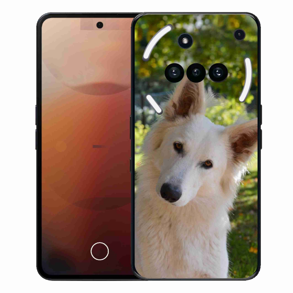 Gelový kryt mmCase na Nothing Phone (3a) - bílý švýcarský ovčák 1