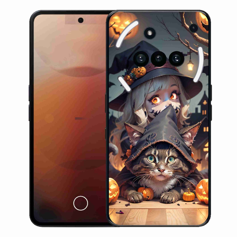Gelový kryt mmCase na Nothing Phone (3a) - čarodějnice s kočkou