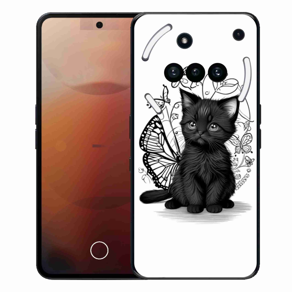 Gelový kryt mmCase na Nothing Phone (3a) - černé kotě