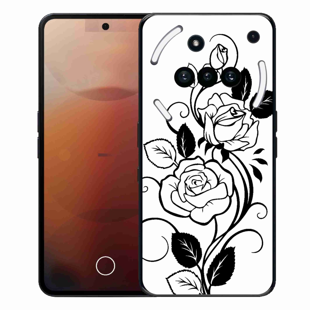 Gelový kryt mmCase na Nothing Phone (3a) - černobílá růže