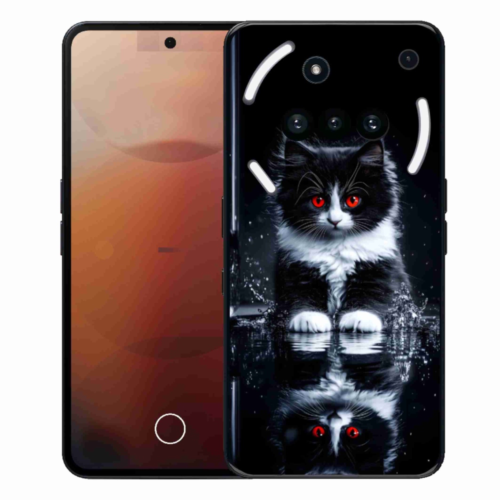 Gelový kryt mmCase na Nothing Phone (3a) - černobílé kotě