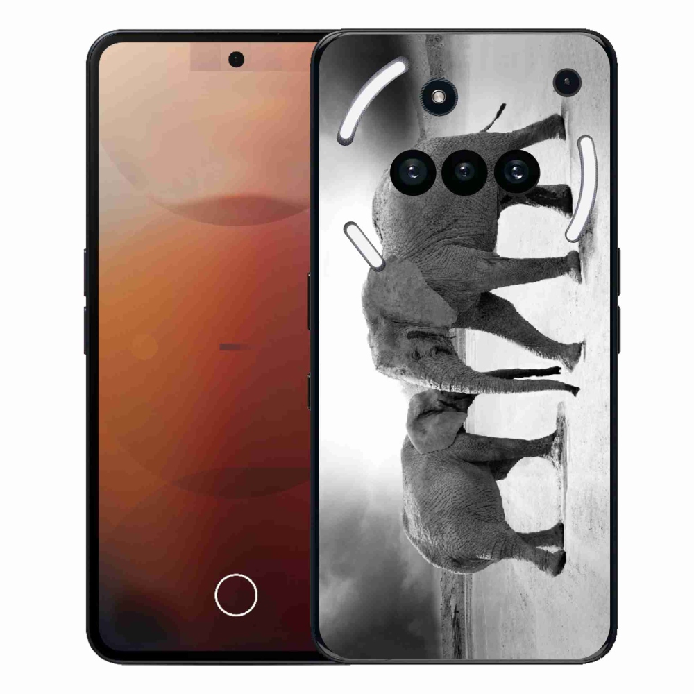 Gelový kryt mmCase na Nothing Phone (3a) - černobílí sloni