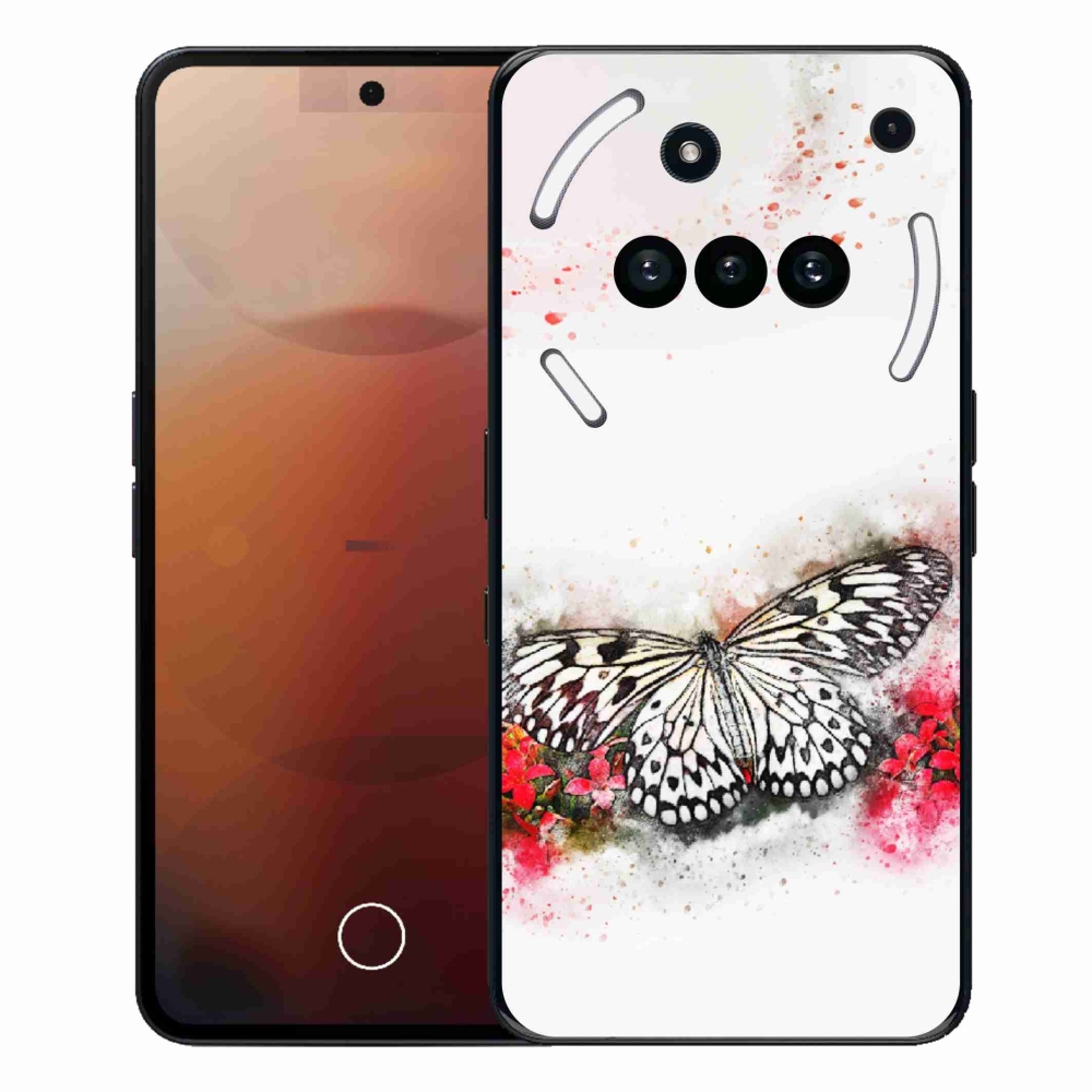 Gelový kryt mmCase na Nothing Phone (3a) - černobílý motýl