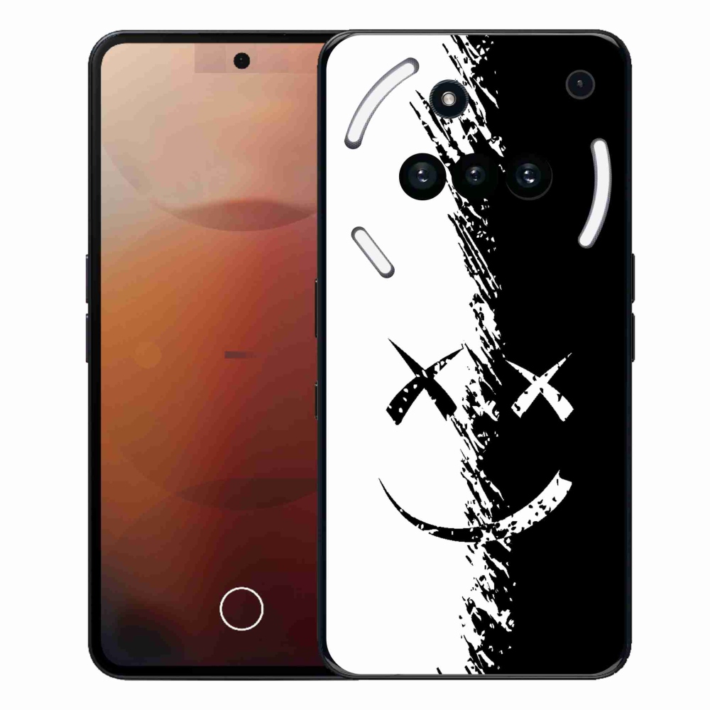 Gelový kryt mmCase na Nothing Phone (3a) - černobílý smajlík