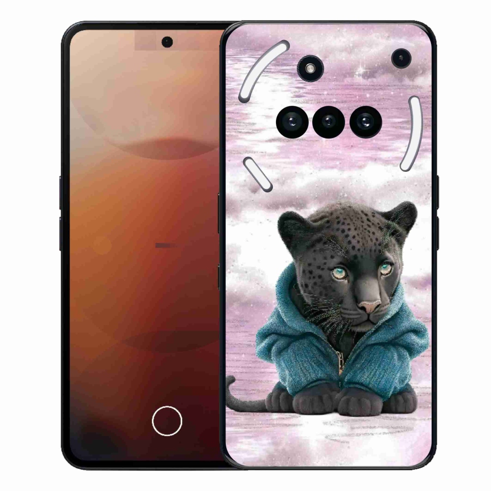 Gelový kryt mmCase na Nothing Phone (3a) - černý panter ve svetru