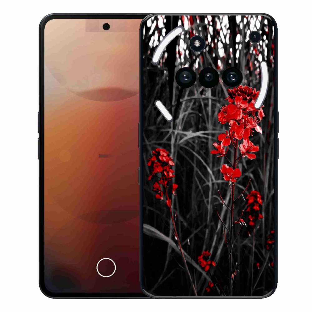 Gelový kryt mmCase na Nothing Phone (3a) - červená rostlina