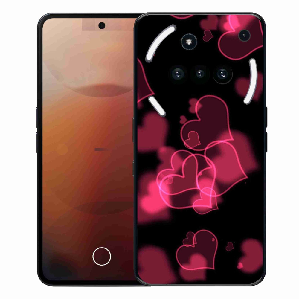 Gelový kryt mmCase na Nothing Phone (3a) - červená srdíčka