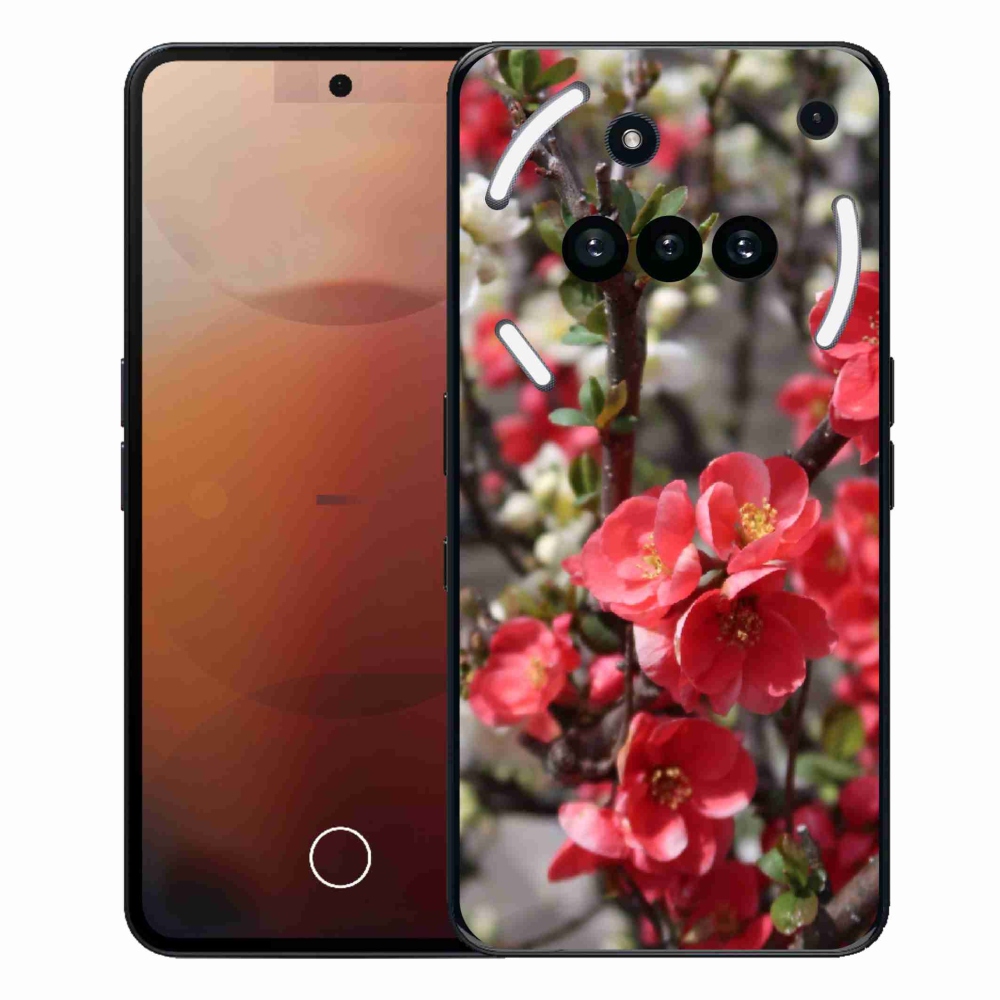 Gelový kryt mmCase na Nothing Phone (3a) - červené květy