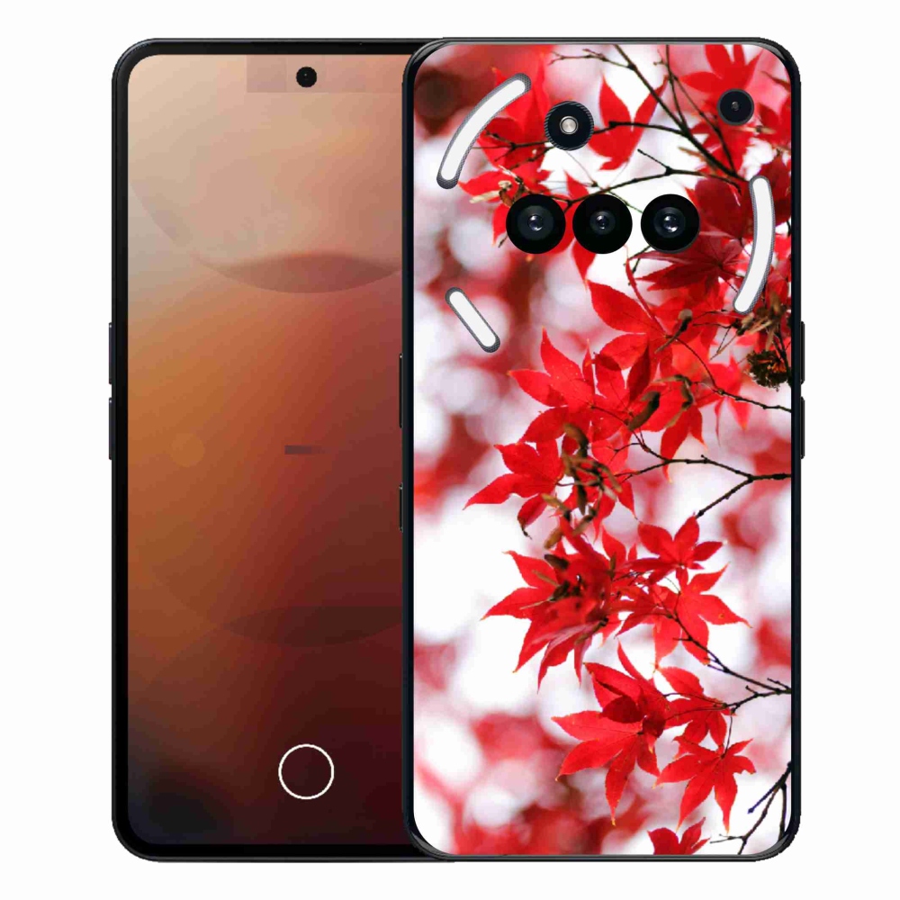 Gelový kryt mmCase na Nothing Phone (3a) - červené listy