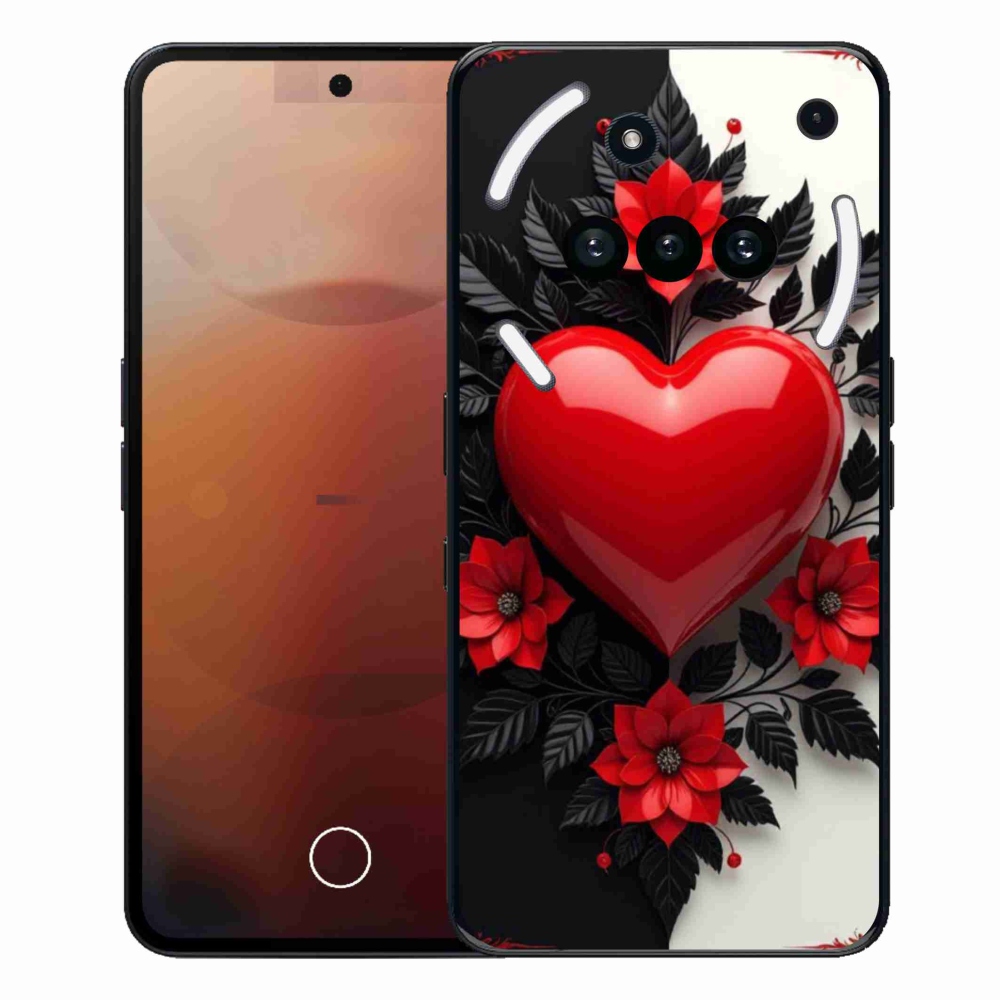 Gelový kryt mmCase na Nothing Phone (3a) - červené srdce