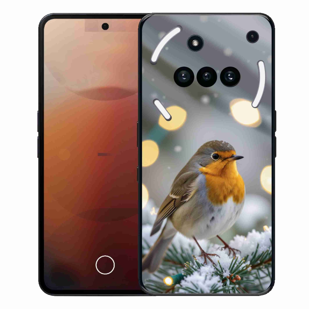 Gelový kryt mmCase na Nothing Phone (3a) - červenka v zimě
