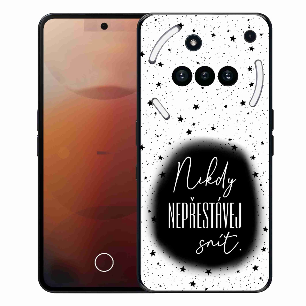 Gelový kryt mmCase na Nothing Phone (3a) - citát 1 černobílé pozadí