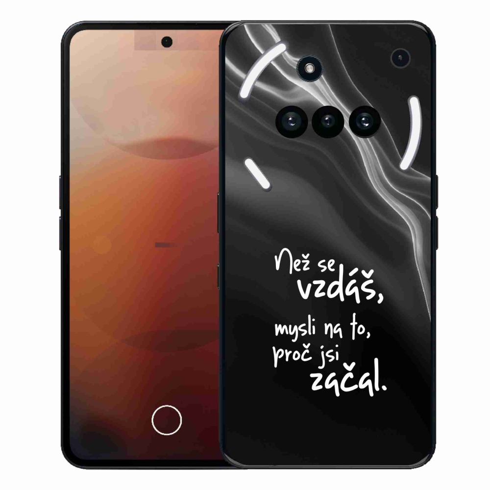 Gelový kryt mmCase na Nothing Phone (3a) - citát 2 černé pozadí
